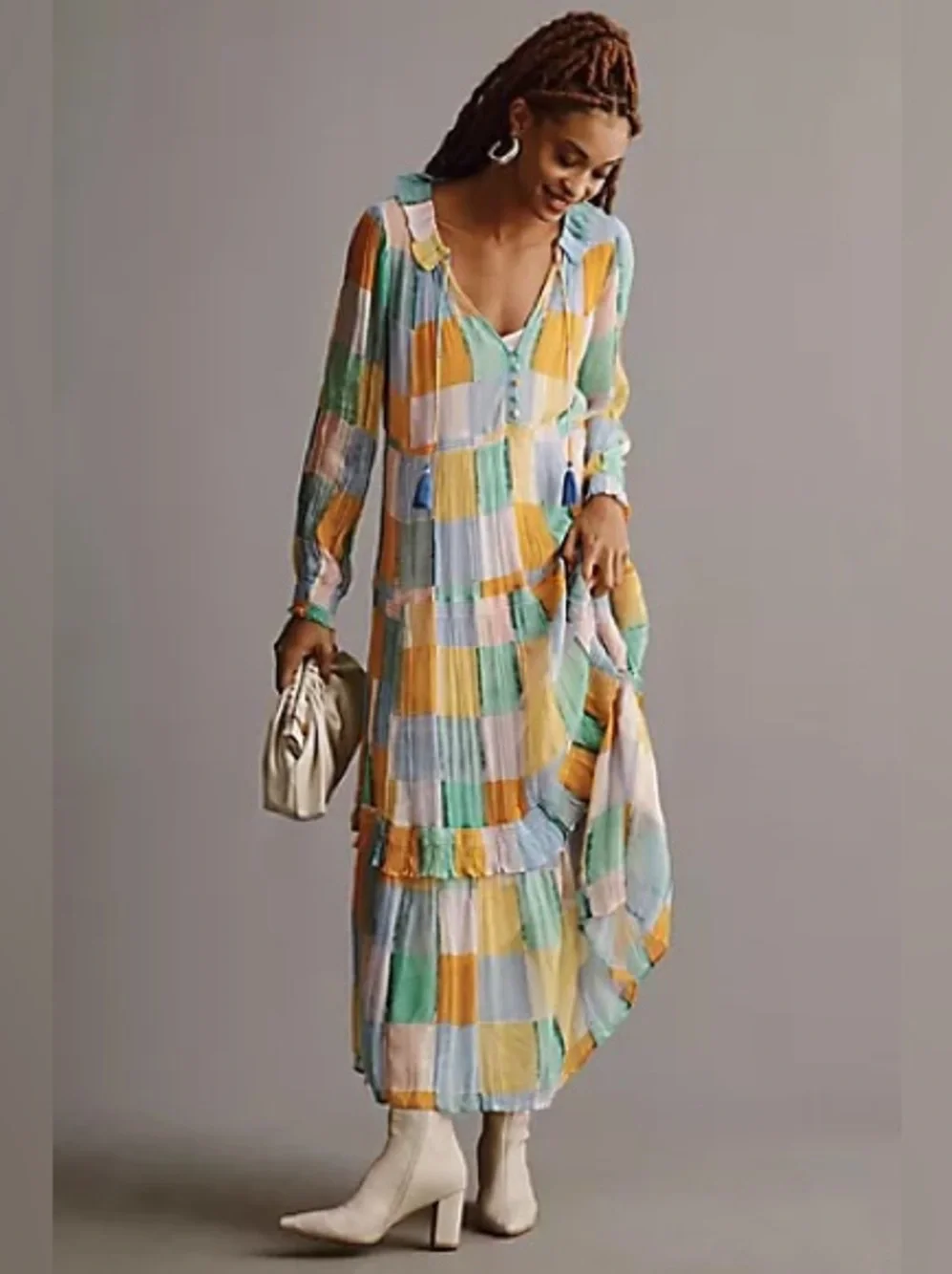 floral maxi dress cotton Tuckernuck Azure Embroidered Rhea Azure / XXL PRODUCT TYPE:Mini Dress This PrettyLittleThing dress transitions model_sabi Cap Sleeve Deep Ruffle